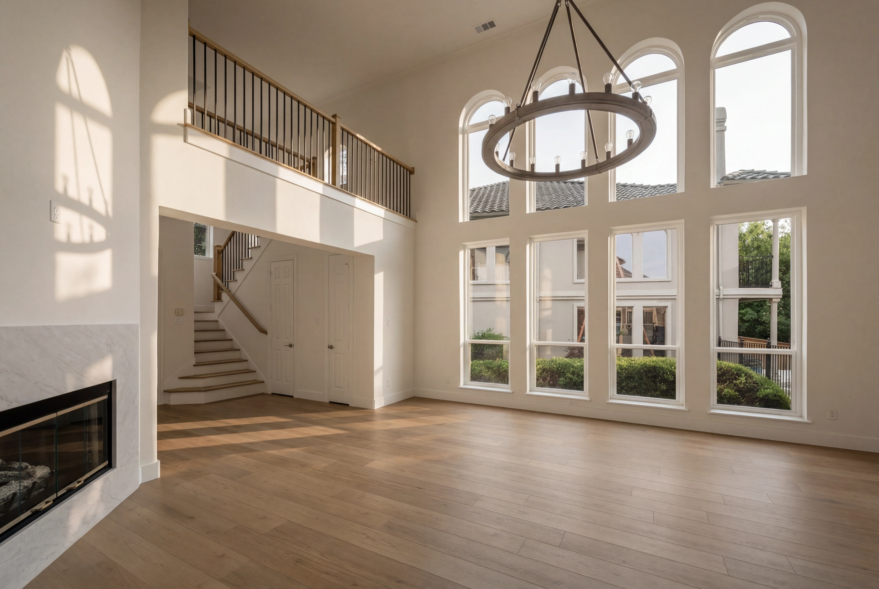 Living room with windows